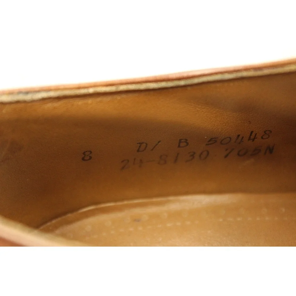 Johnston & Murphy Shoes Mens 8 Brown‎ Cap Toe Oxford Brogue Dress 24-8130